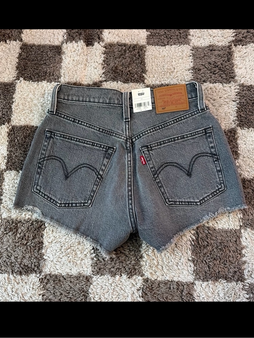 Levi’s 501 denim shorts gray/washed black - Picture 3 of 4